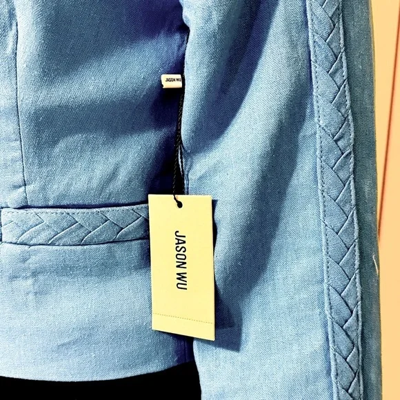 Jason Wu Notch Lapel Crop Blue Blazer NWT Size Small - Picture 6 of 13